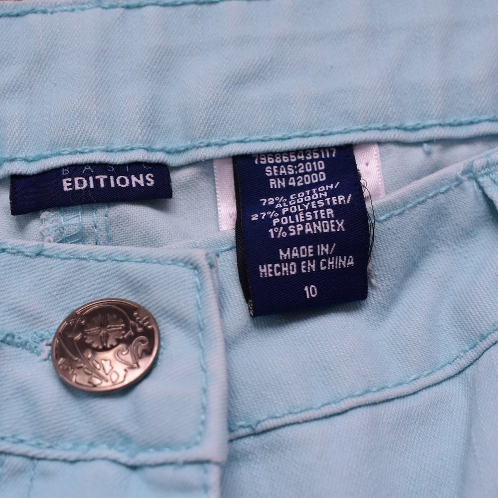 Basic Editions Light Blue Capris - Picture 3 of 4